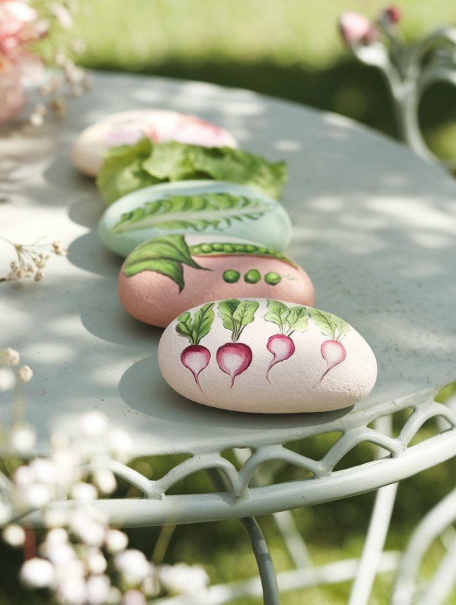 rock painting ideas for veggie garden