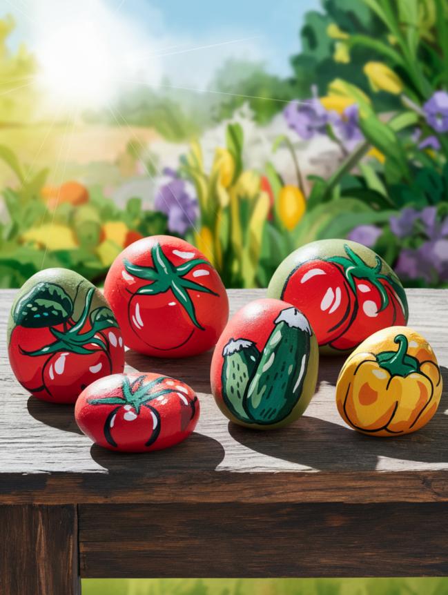 rock painting ideas for veggie garden