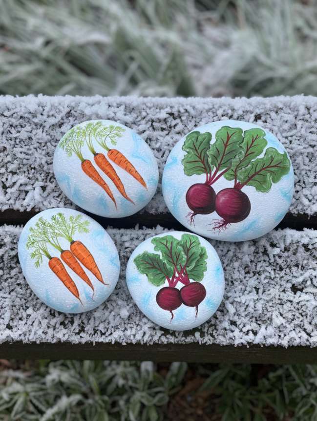 rock painting ideas for veggie garden