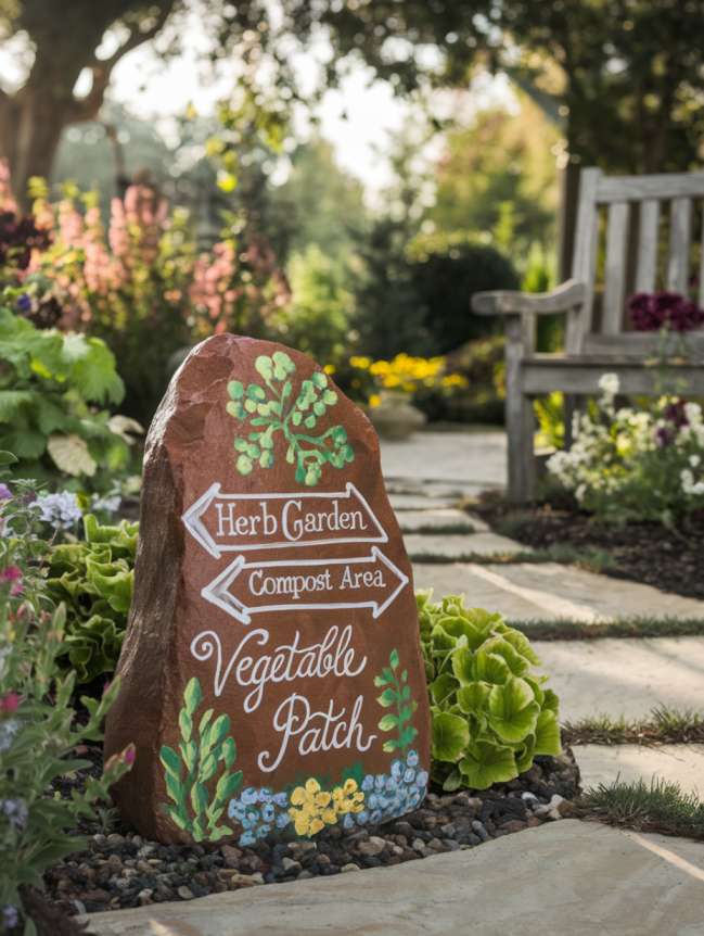 rock painting ideas for veggie garden