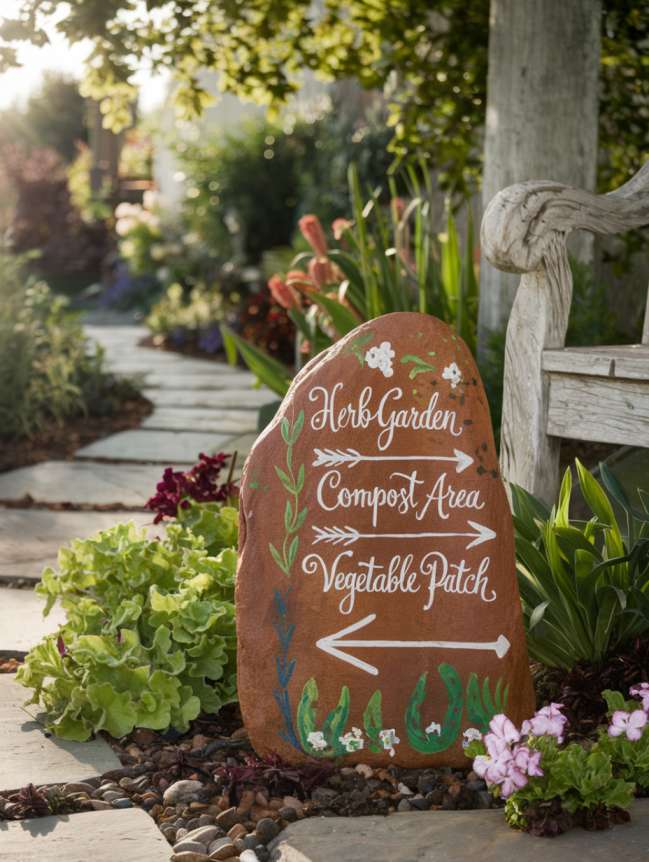 rock painting ideas for veggie garden