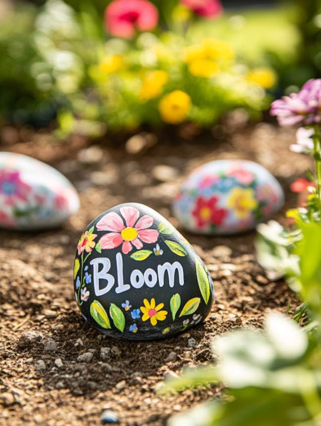 rock painting ideas for veggie garden