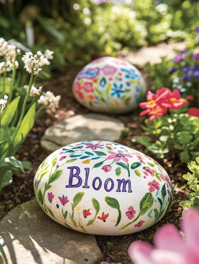 rock painting ideas for veggie garden