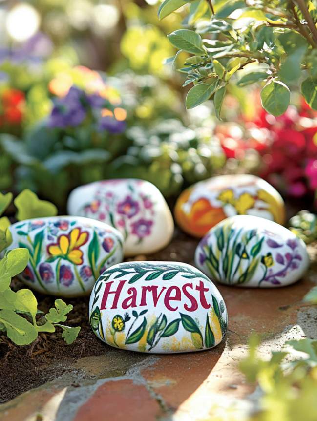 rock painting ideas for veggie garden