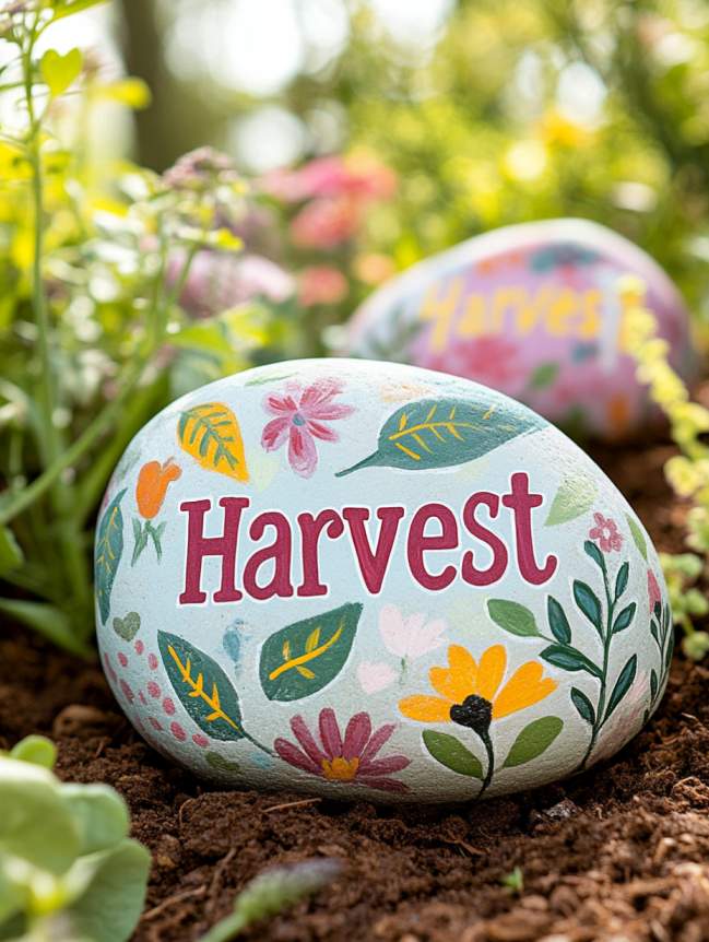 rock painting ideas for veggie garden