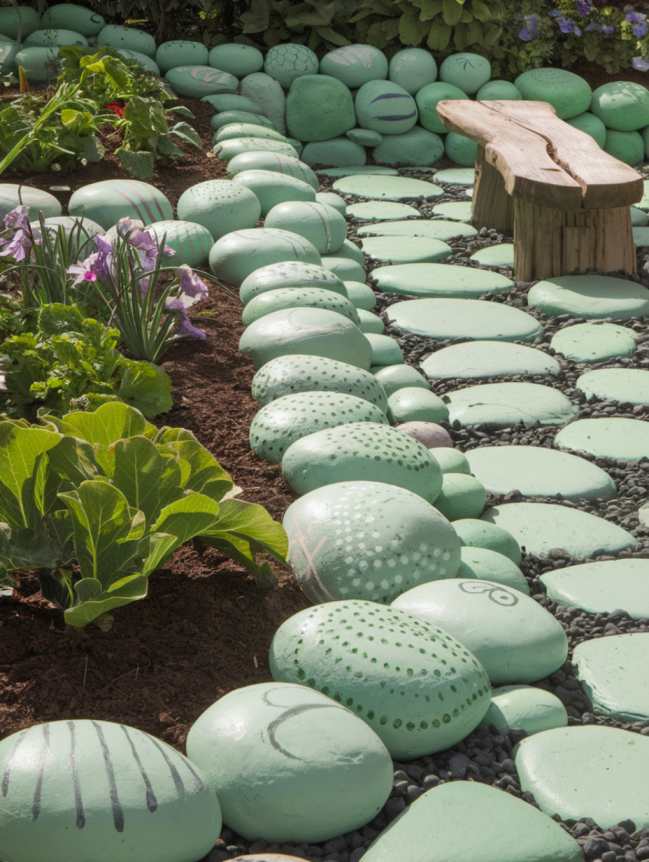 rock painting ideas for veggie garden