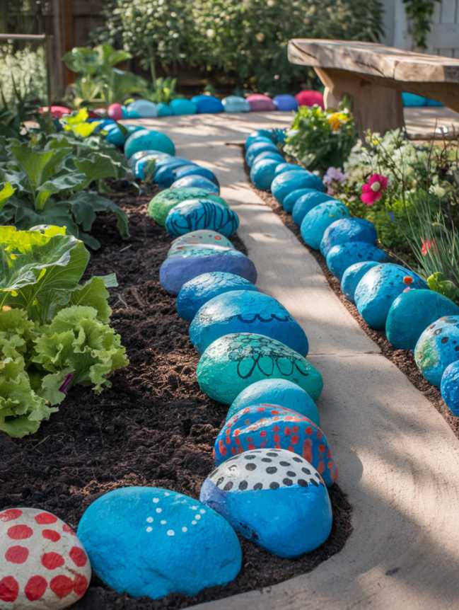 rock painting ideas for veggie garden